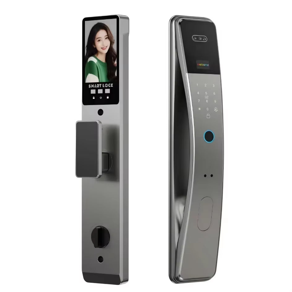 Hot Selling Biometric Smart Locks Tuya Face Recognition Door Lock for Home Hotel Use Compatible Card Key Smartphone App Control