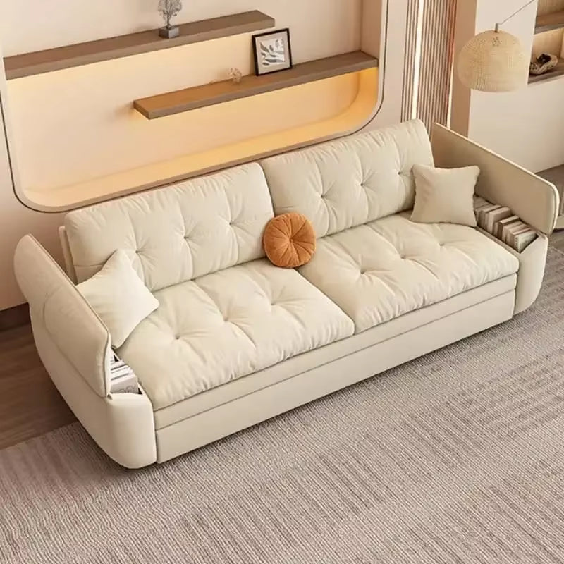 Living Room Sofas Bed Pull Out Folding Living Room Sofas 3 Seater Boneless Couch-Modular Corduroy Convertible Compression Sofas