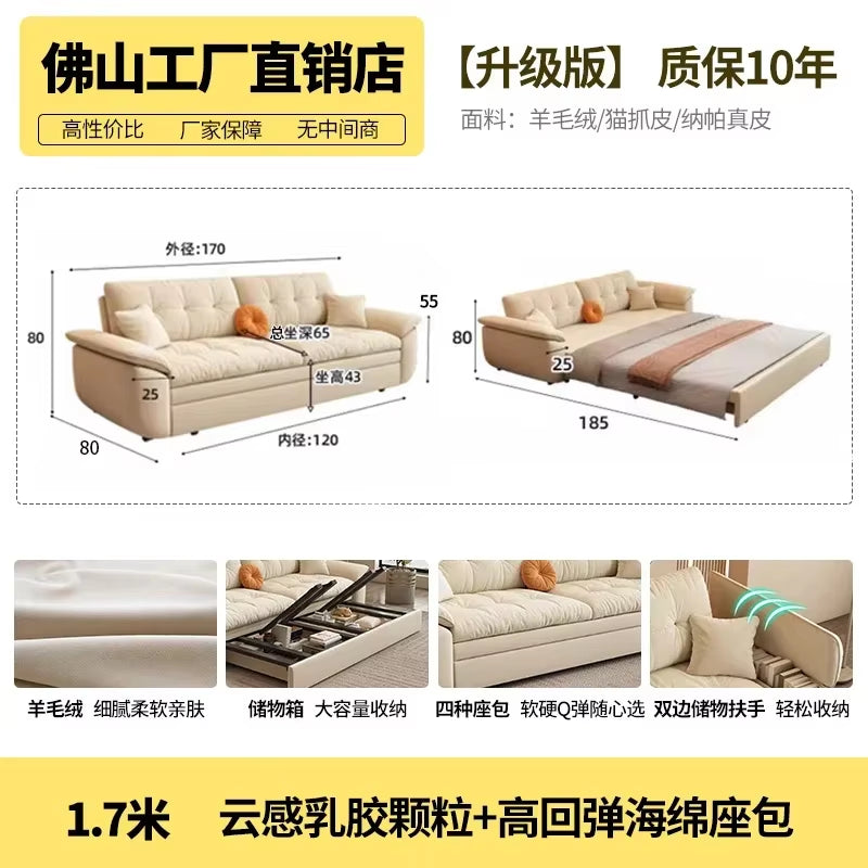 Living Room Sofas Bed Pull Out Folding Living Room Sofas 3 Seater Boneless Couch-Modular Corduroy Convertible Compression Sofas