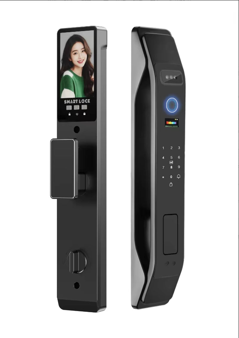 Hot Selling Biometric Smart Locks Tuya Face Recognition Door Lock for Home Hotel Use Compatible Card Key Smartphone App Control