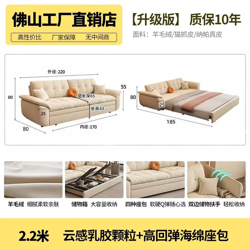 Living Room Sofas Bed Pull Out Folding Living Room Sofas 3 Seater Boneless Couch-Modular Corduroy Convertible Compression Sofas