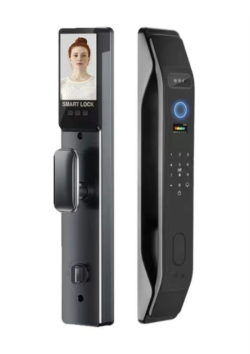 Hot Selling Biometric Smart Locks Tuya Face Recognition Door Lock for Home Hotel Use Compatible Card Key Smartphone App Control