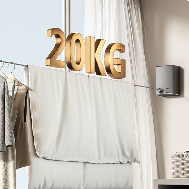 Home Retractable Clothesline Stainless Seel Pull-Out Clothes-Drying Machine Rope Space-Saving Clothes Drying Rack for Household