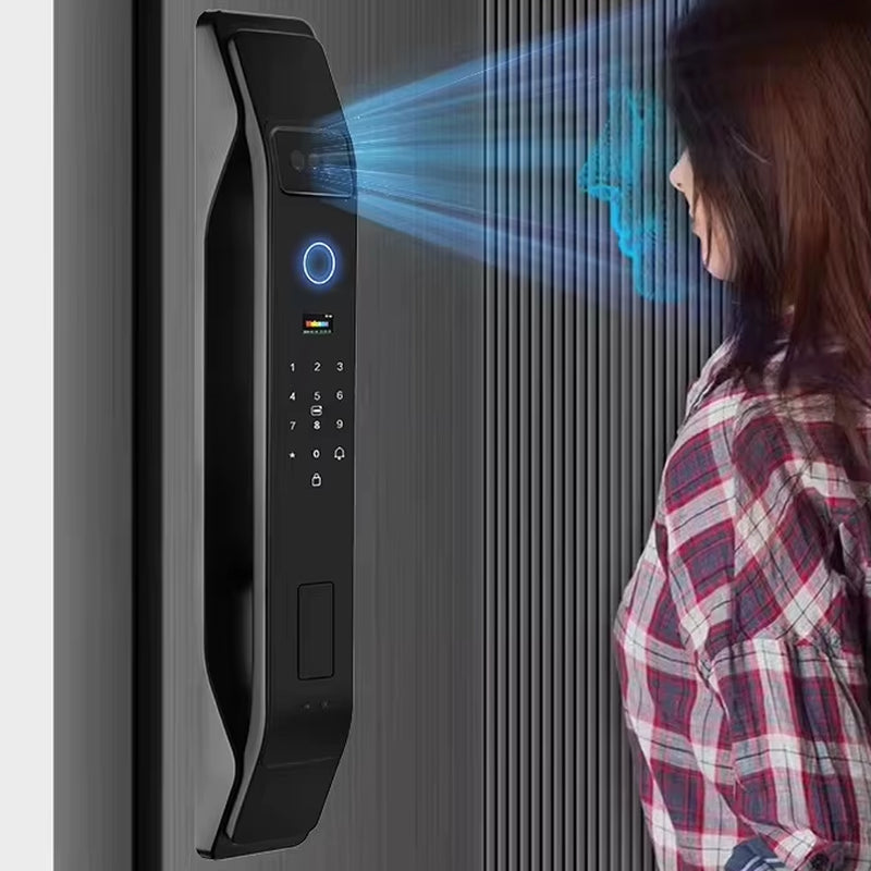 Hot Selling Biometric Smart Locks Tuya Face Recognition Door Lock for Home Hotel Use Compatible Card Key Smartphone App Control